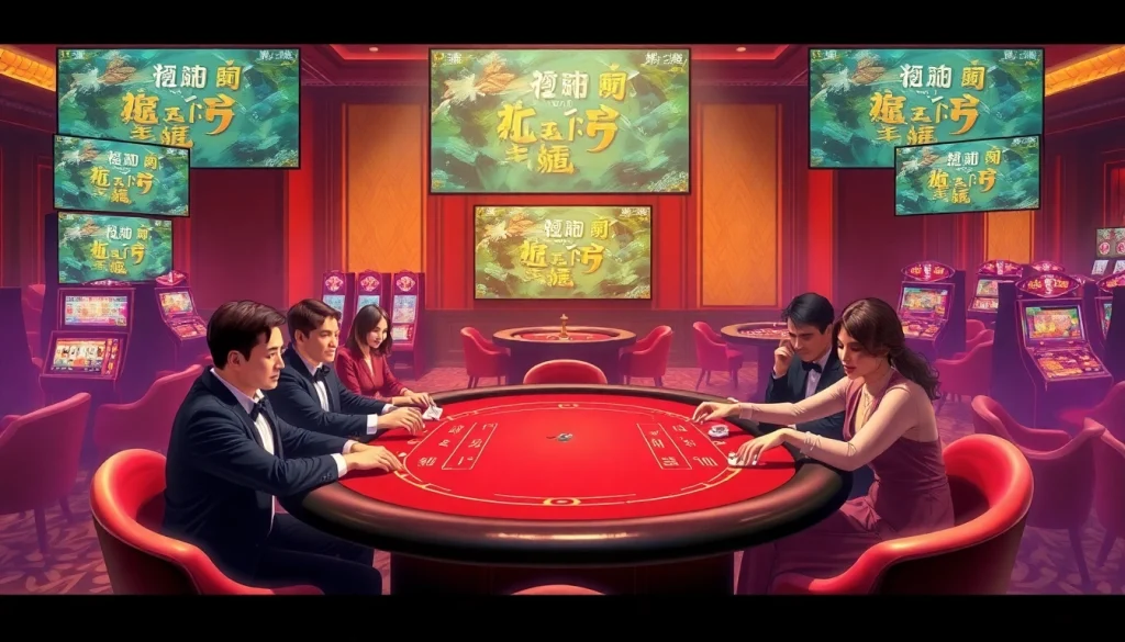 Experience the thrill of Kèo Nhà Cái 5 in a lively casino scene filled with poker, roulette, and slot games.